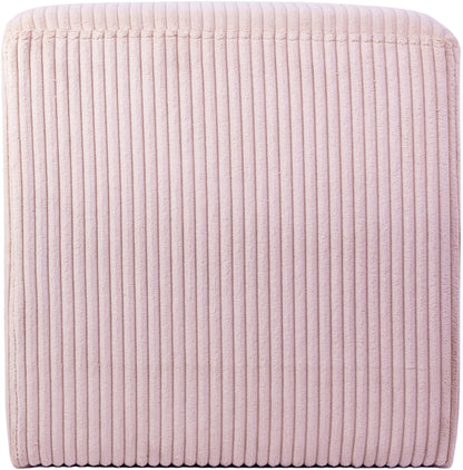 Serafina Pink Microsuede Fabric Ottoman/Stool Pink