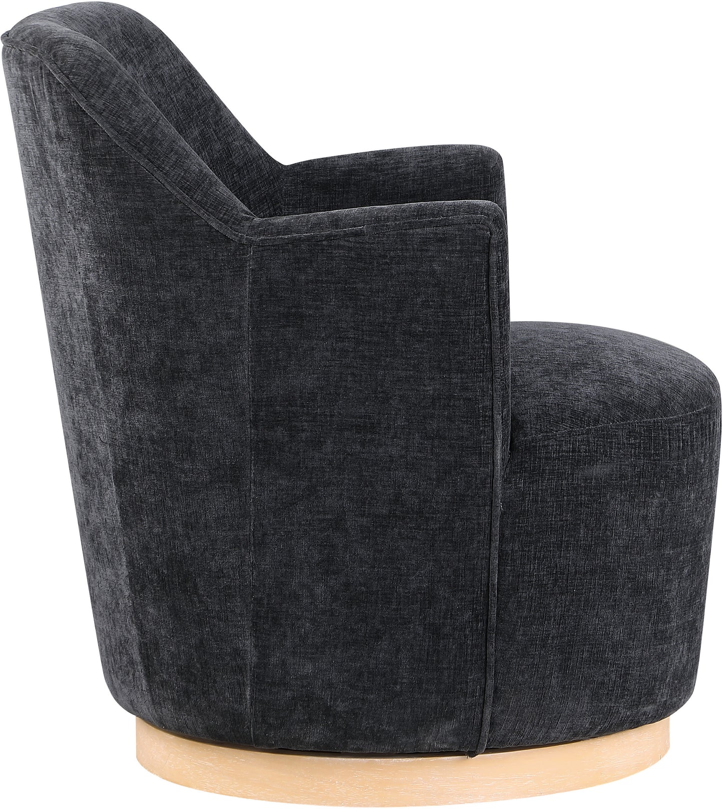 belinda black chenille fabric swivel accent chair black