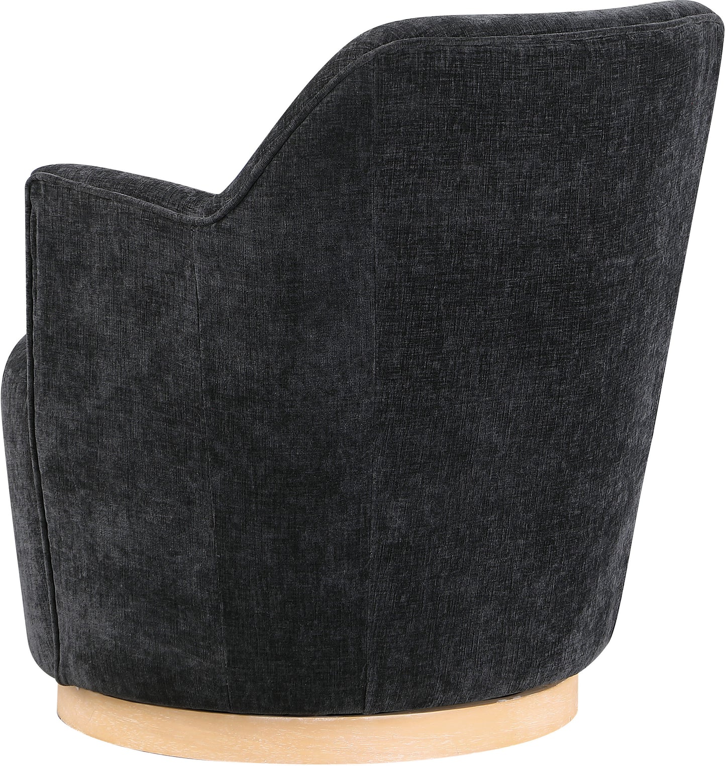 belinda black chenille fabric swivel accent chair black