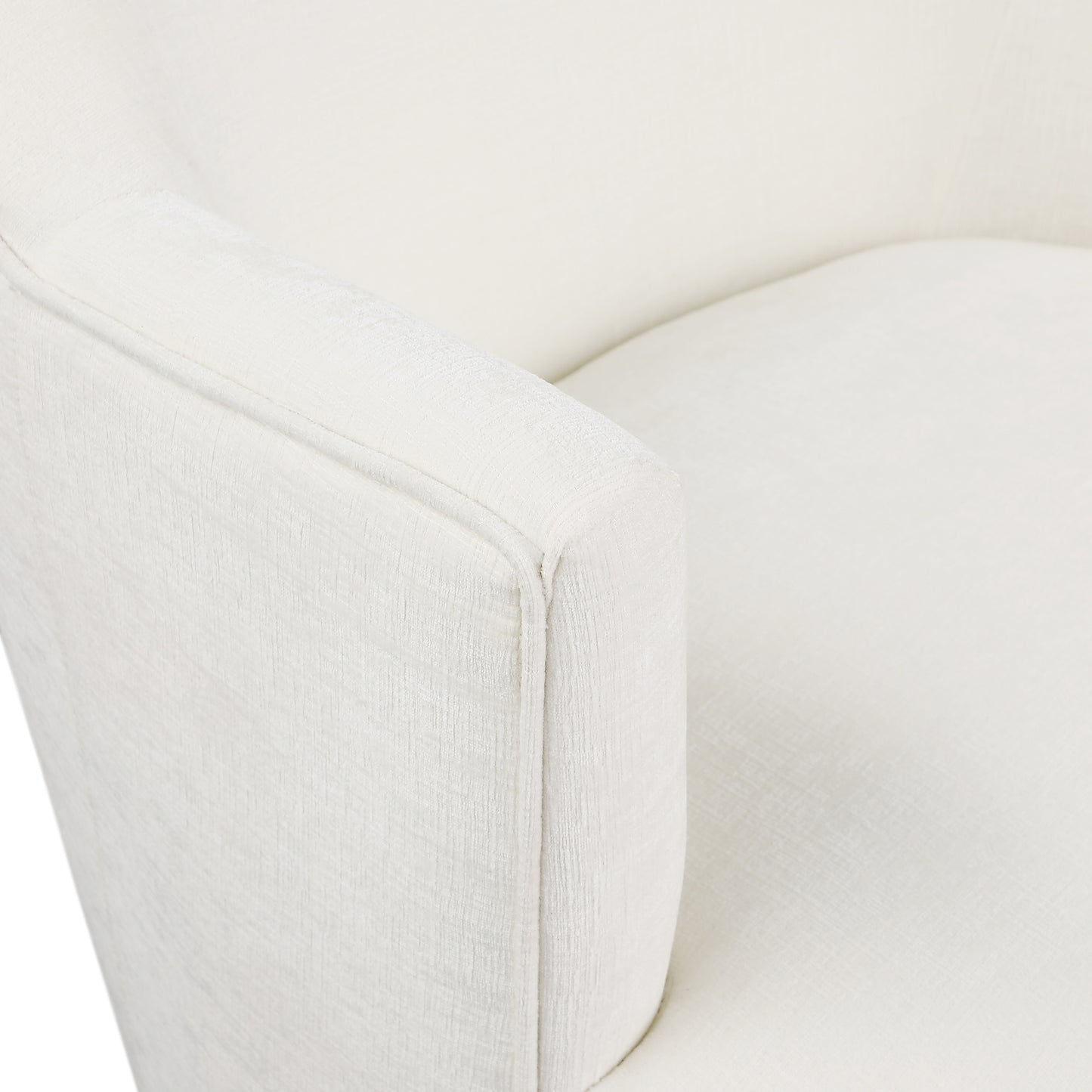 belinda cream chenille fabric swivel accent chair cream