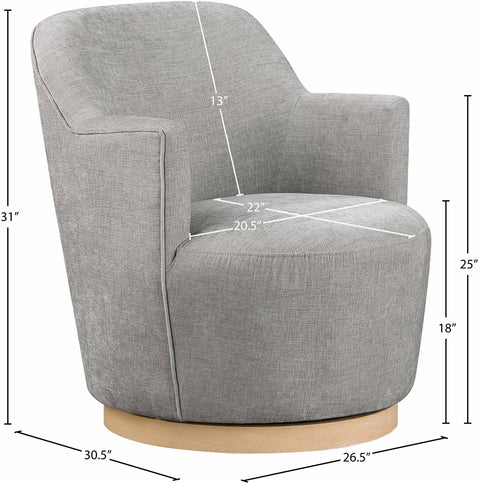 Juniper Grey Chenille Fabric Upholstered Swivel Accent Chair, 1 Piece
