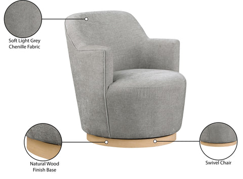 Juniper Grey Chenille Fabric Upholstered Swivel Accent Chair, 1 Piece