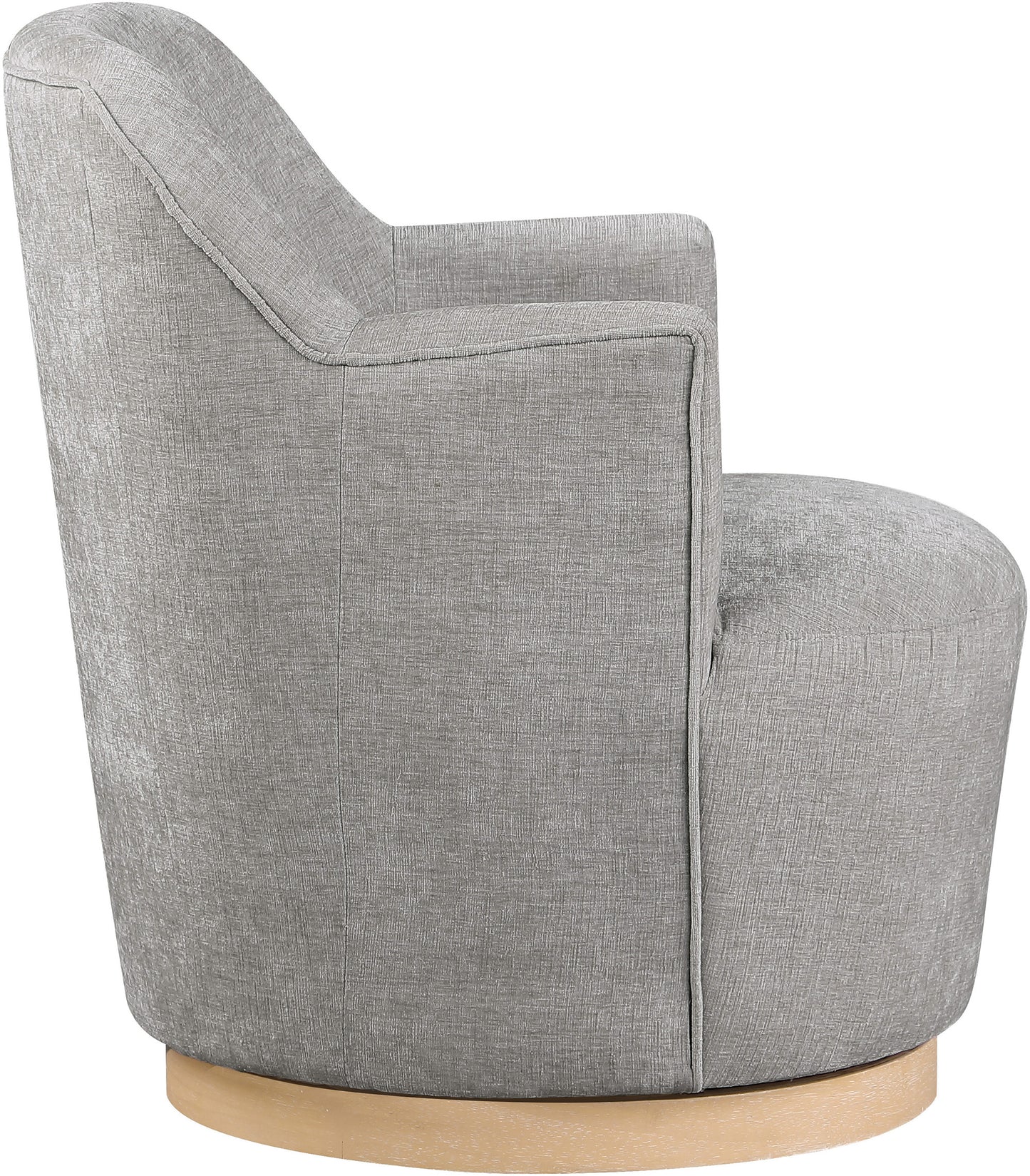 belinda light grey chenille fabric swivel accent chair grey