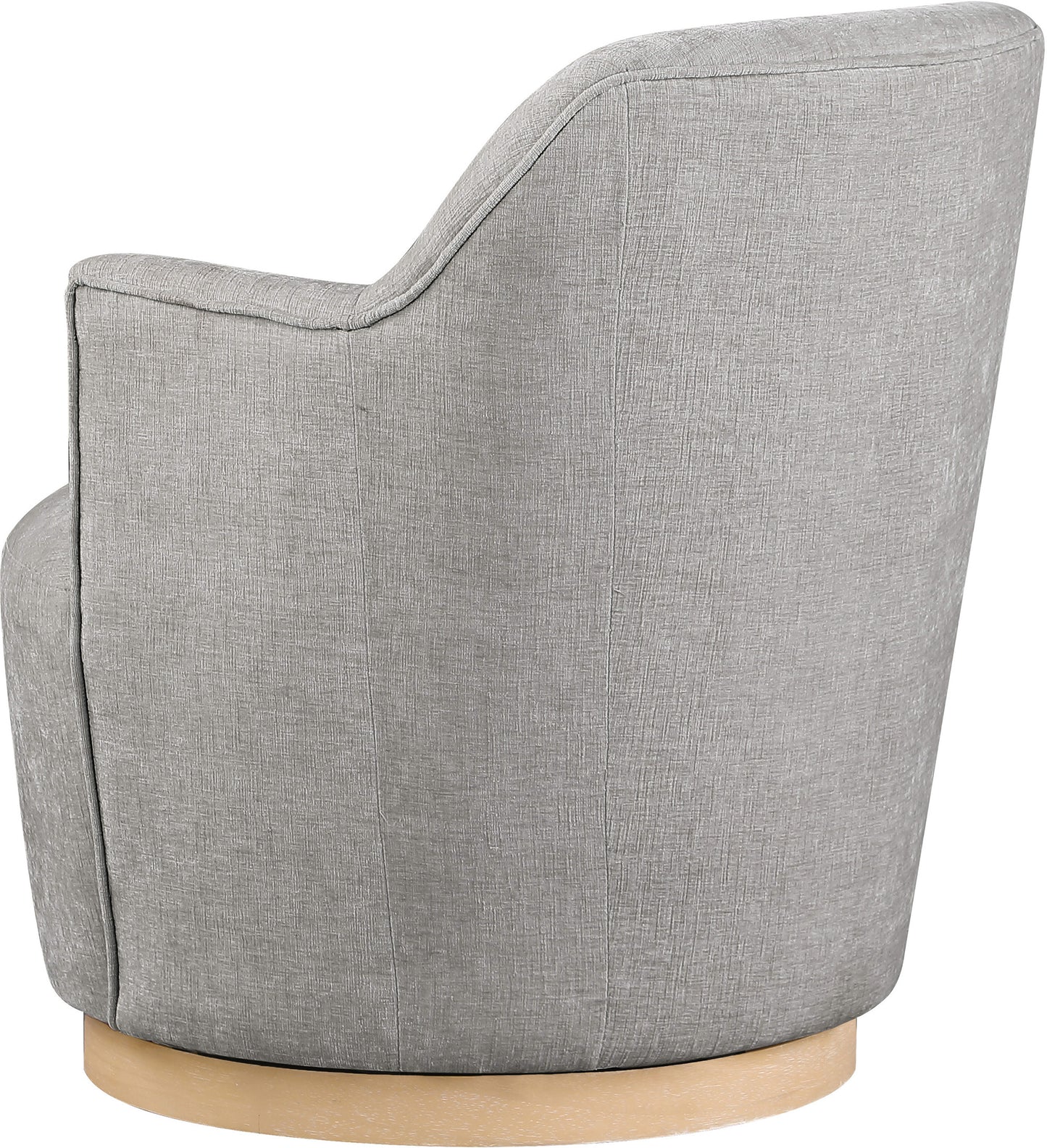 belinda light grey chenille fabric swivel accent chair grey