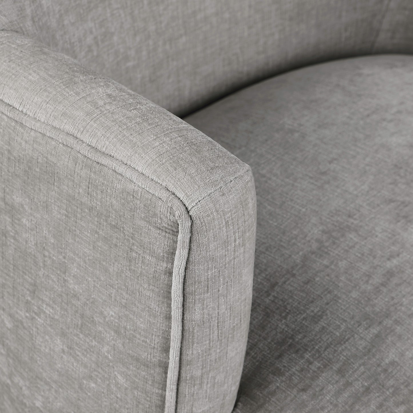 belinda light grey chenille fabric swivel accent chair grey