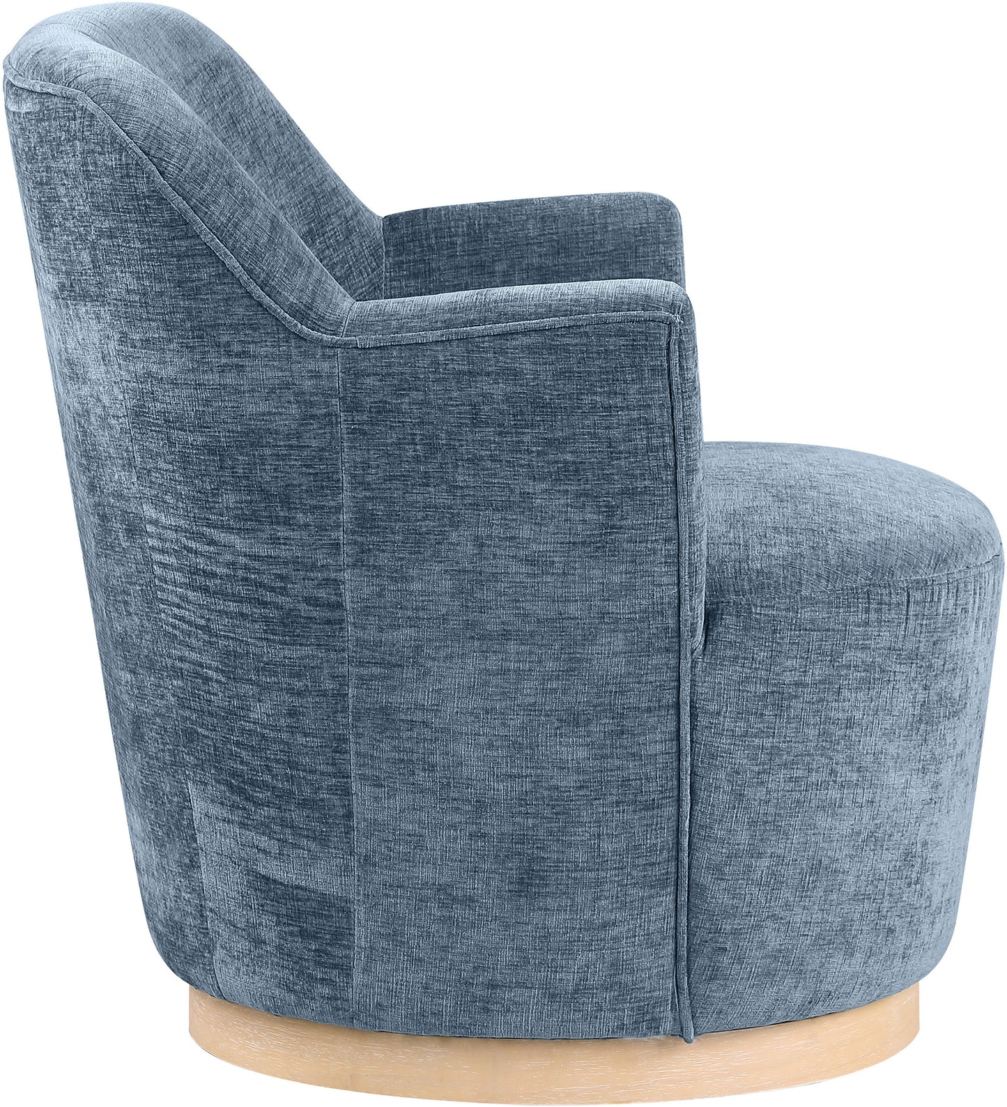 belinda light blue chenille fabric swivel accent chair ltblu