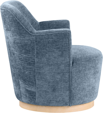 Belinda Light Blue Chenille Fabric Swivel Accent Chair LtBlu