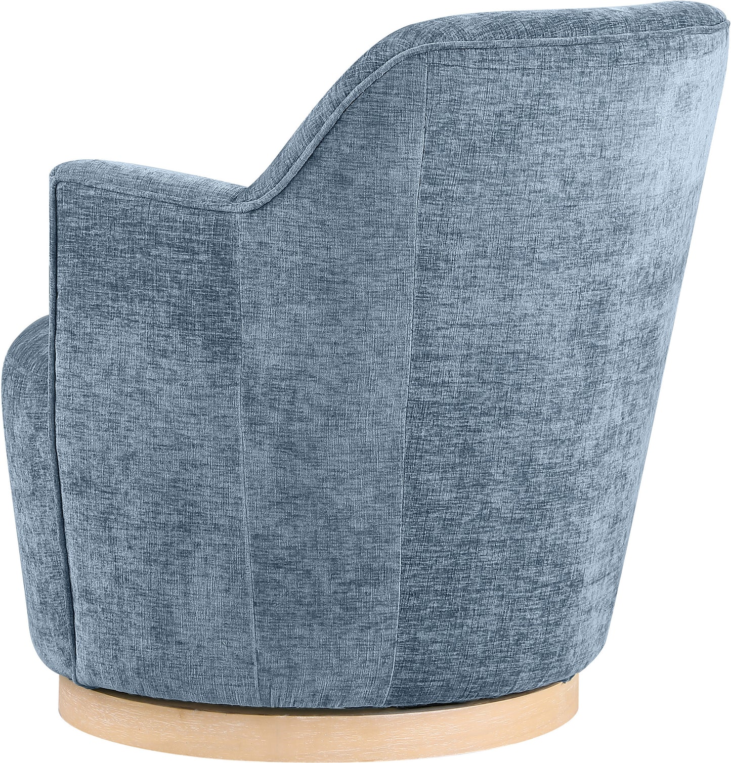 belinda light blue chenille fabric swivel accent chair ltblu