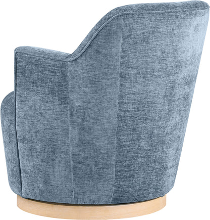 Belinda Light Blue Chenille Fabric Swivel Accent Chair LtBlu