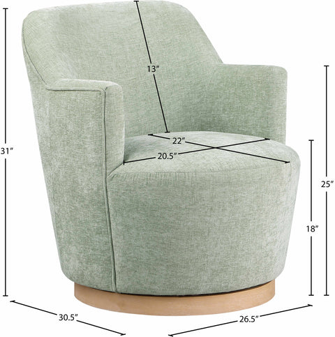 Juniper Mint Chenille Fabric Upholstered Swivel Accent Chair, 1 Piece