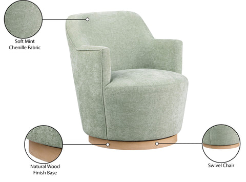 Juniper Mint Chenille Fabric Upholstered Swivel Accent Chair, 1 Piece