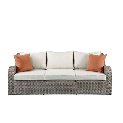 PATIO SOFA W/2 PILLOWS & 2 OTTOMANS