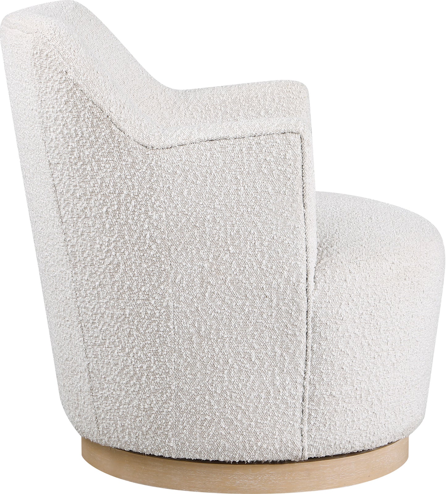 belinda cream boucle fabric swivel accent chair cream