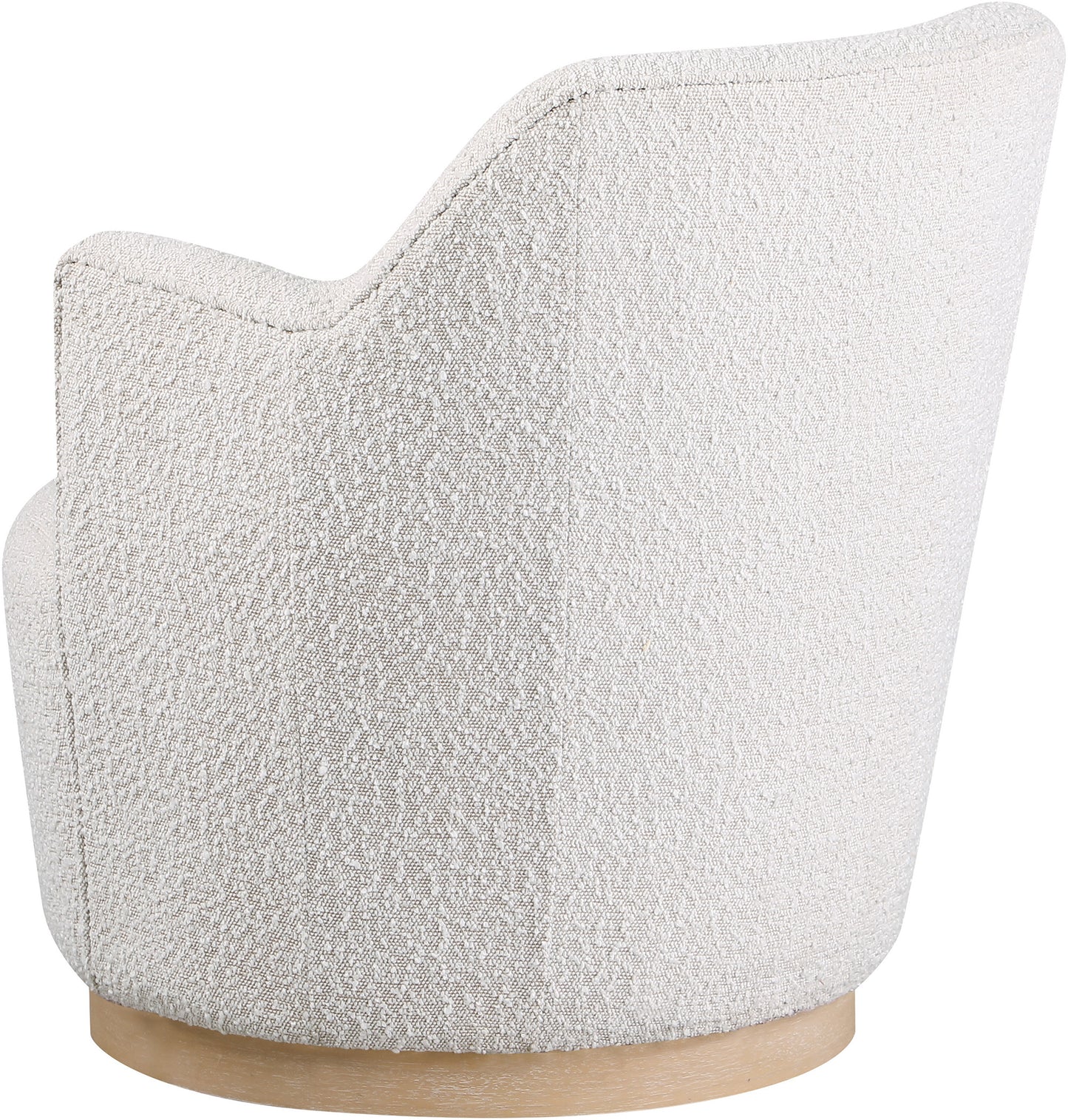 belinda cream boucle fabric swivel accent chair cream