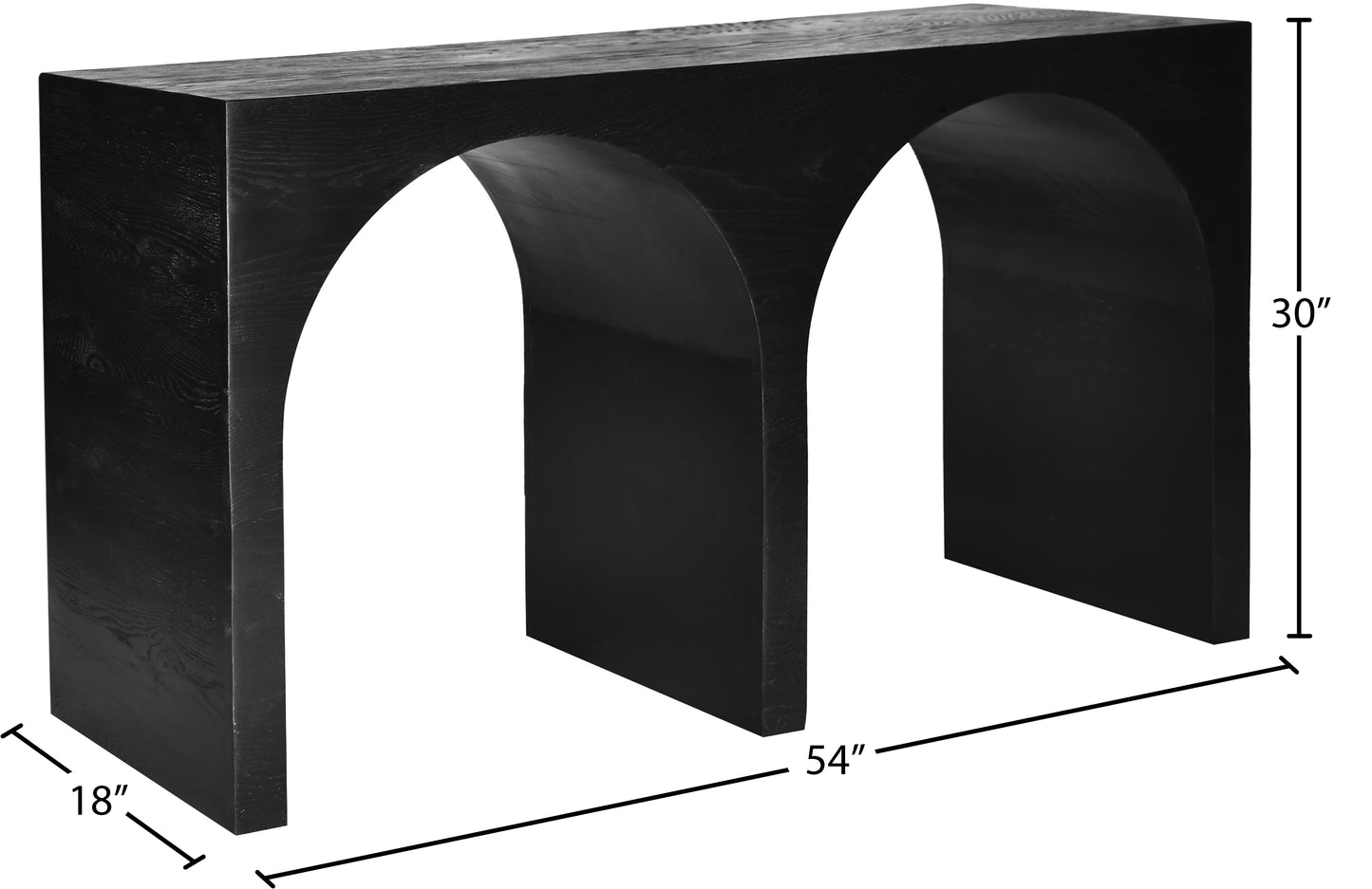 avalon black oak console table t