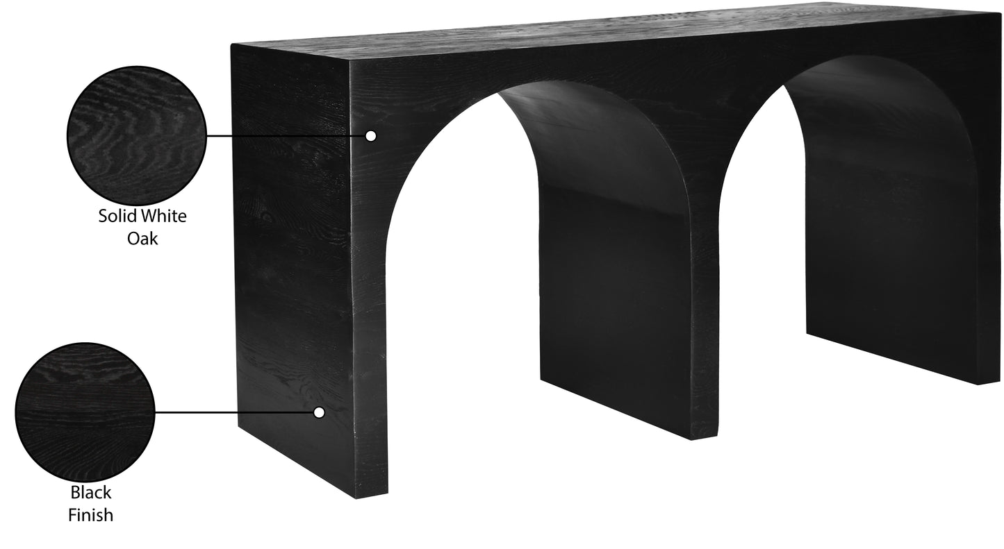 avalon black oak console table t