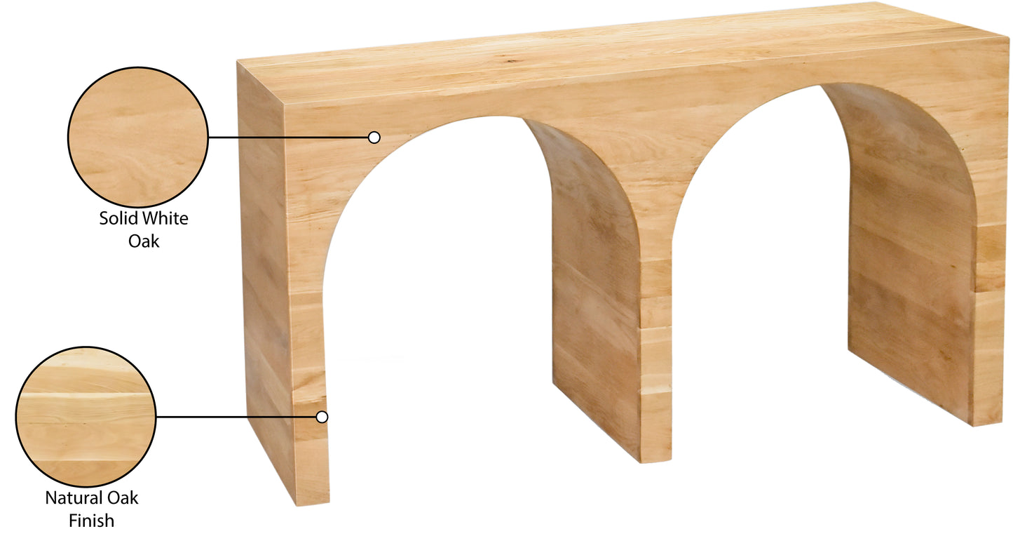 avalon white oak console table t