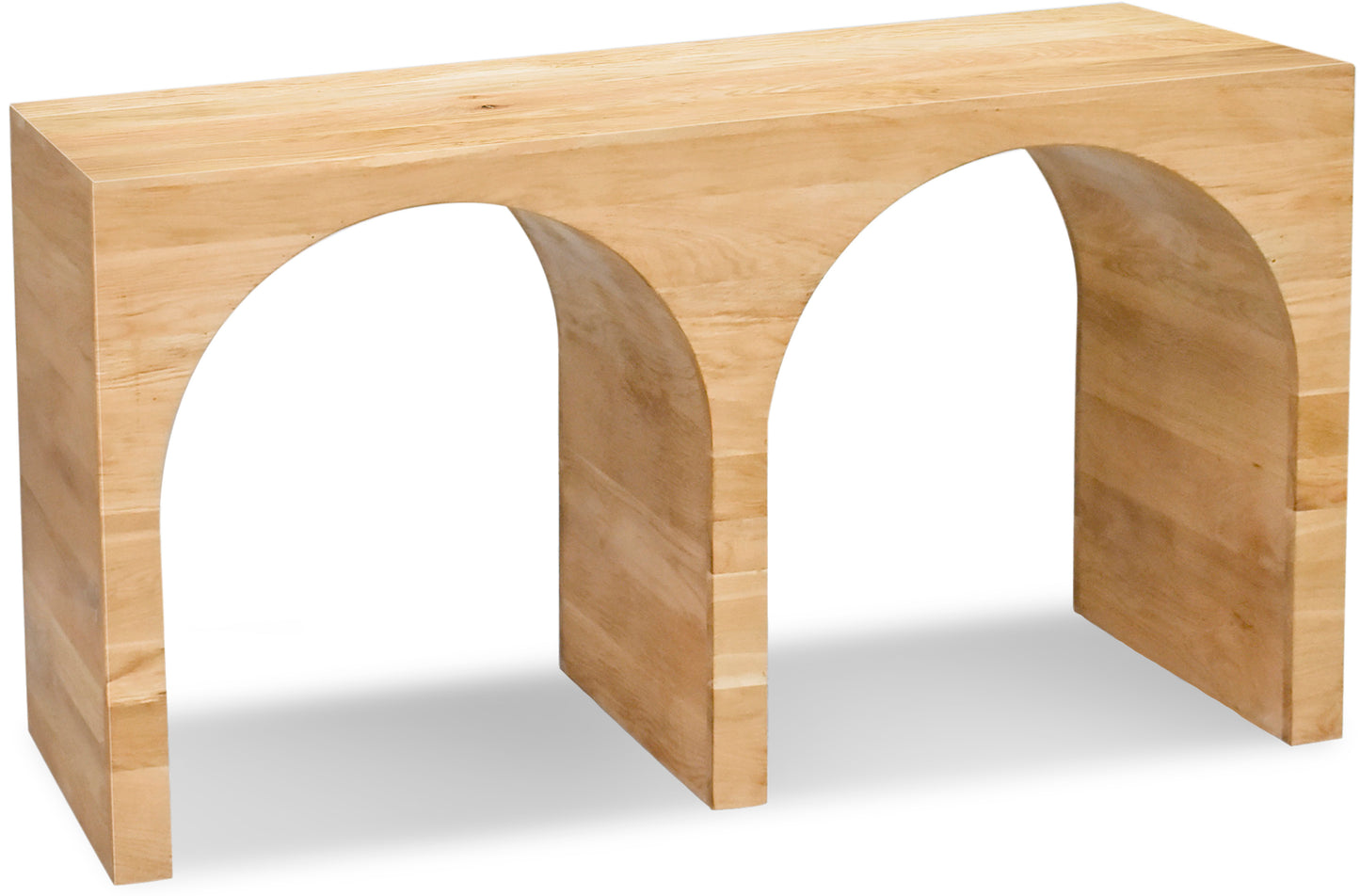 sphere white oak console table