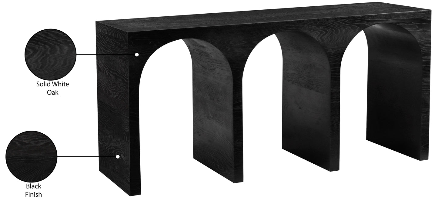 avalon black oak console table t