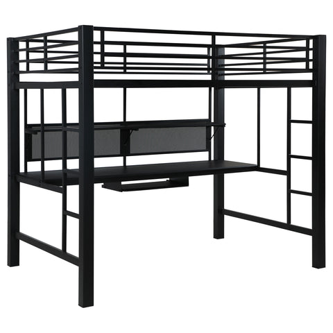Darius Full Workstation Loft Bed BlackBlack