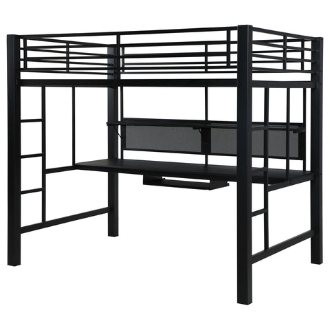 Darius Full Workstation Loft Bed BlackBlack