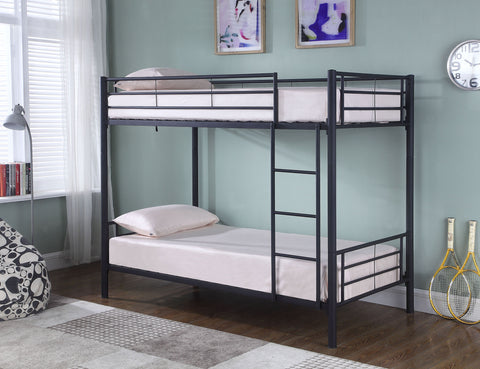 Soledad Metal Twin Over Twin Bunk Bed BlackBlack