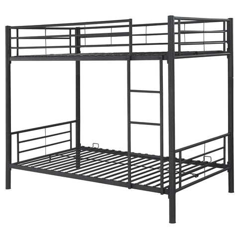 Soledad Metal Twin Over Twin Bunk Bed BlackBlack
