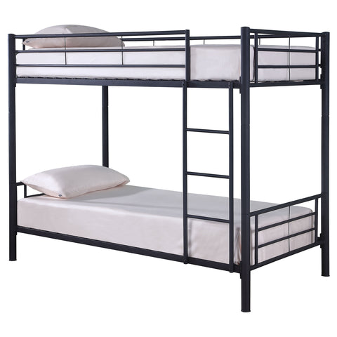 Soledad Metal Twin Over Twin Bunk Bed BlackBlack
