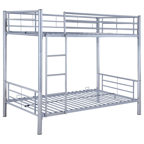 Soledad Metal Twin Over Twin Bunk Bed SilverSilver