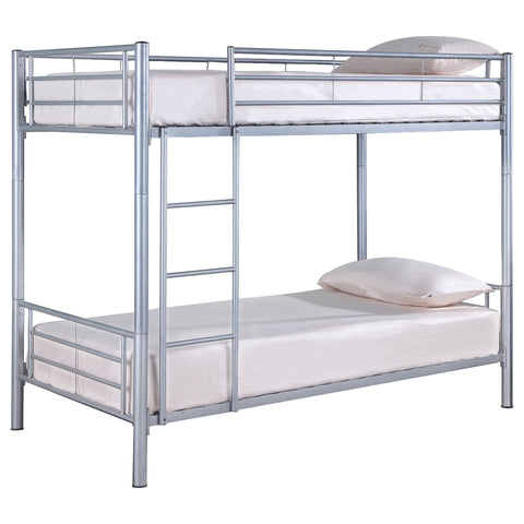 Soledad Metal Twin Over Twin Bunk Bed SilverSilver