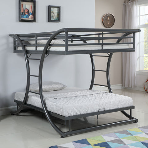 Mosby Metal Full Over Full Bunk Bed GunmetalGunmetal
