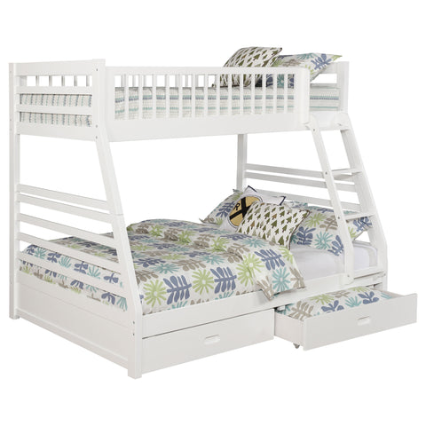 Nala 2-drawer Wood Twin Over Full Bunk Bed WhiteWhite