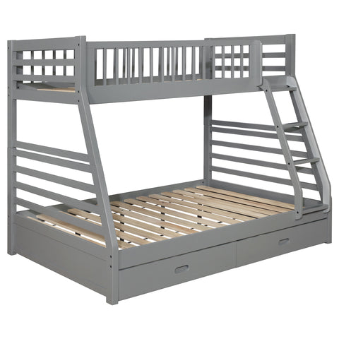 Nala 2-drawer Wood Twin Over Full Bunk Bed GreyGrey