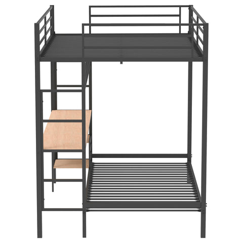 Navarro Full-Over-Twin Workstation Bunk Bed Matte Black
