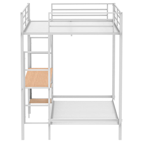 Navarro Full-Over-Twin Workstation Bunk Bed Matte White