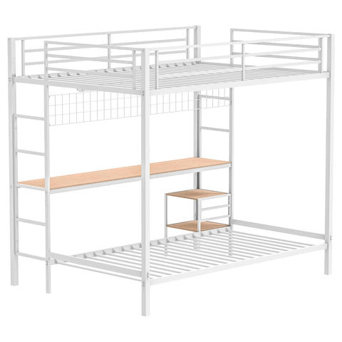 Navarro Full-Over-Twin Workstation Bunk Bed Matte White