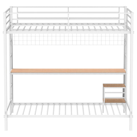 Navarro Full-Over-Twin Workstation Bunk Bed Matte White