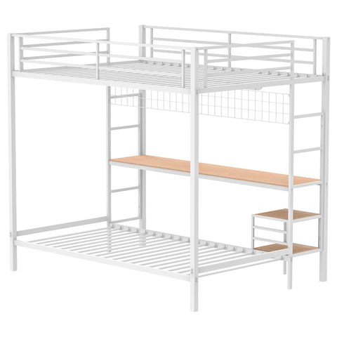 Navarro Full-Over-Twin Workstation Bunk Bed Matte White