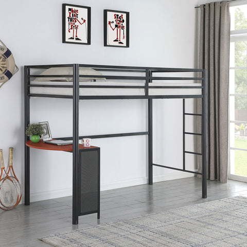 Arlette Twin Workstation Loft Bed GunmetalGunmetal