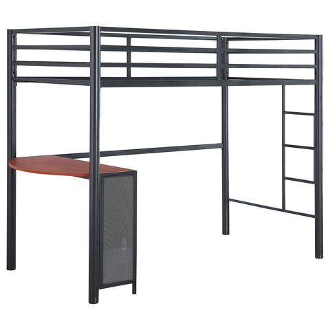 Arlette Twin Workstation Loft Bed GunmetalGunmetal