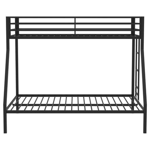 Grant Twin-Over-Full Steel Bunk Bed with Ladder Matte Black