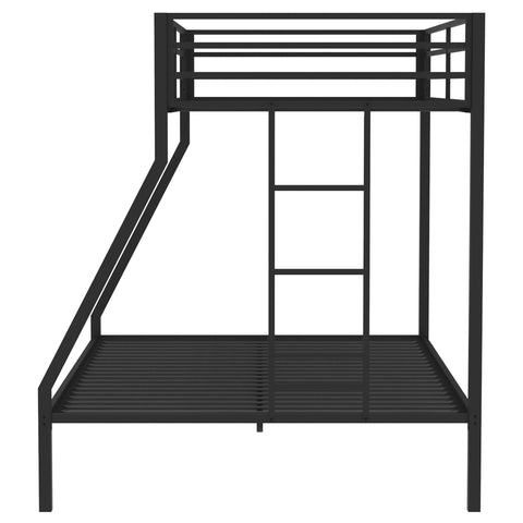 Grant Twin-Over-Full Steel Bunk Bed with Ladder Matte Black