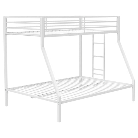 Grant Twin-Over-Full Steel Bunk Bed with Ladder Matte White