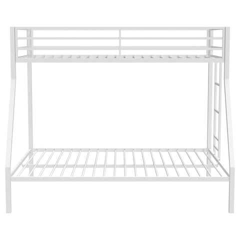 Grant Twin-Over-Full Steel Bunk Bed with Ladder Matte White