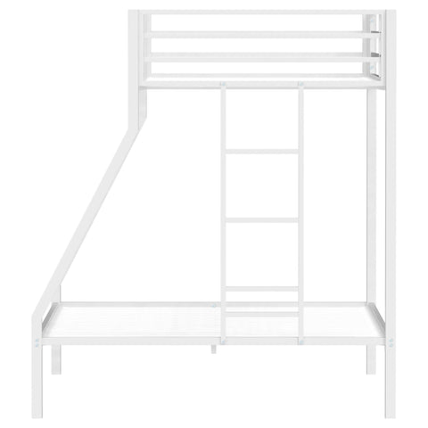 Grant Twin-Over-Full Steel Bunk Bed with Ladder Matte White