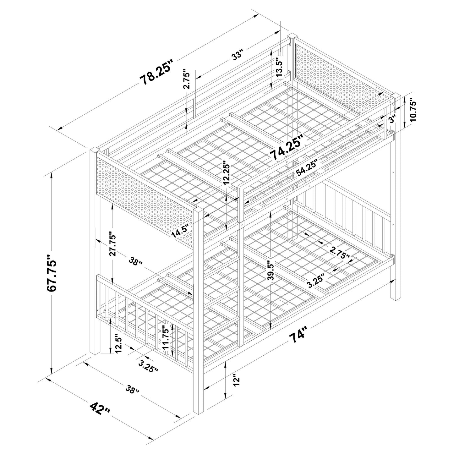 twin / twin bunk bed