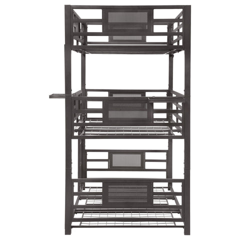 Gilman Metal Twin Triple Bunk Bed Dark BronzeDark Bronze