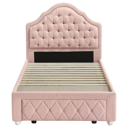 Arlington 44-inch Upholstered Twin Storage Platform Bed PinkPink
