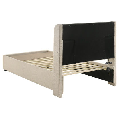 Gallimore Upholstered LED Twin Storage Platform Bed CreamCream