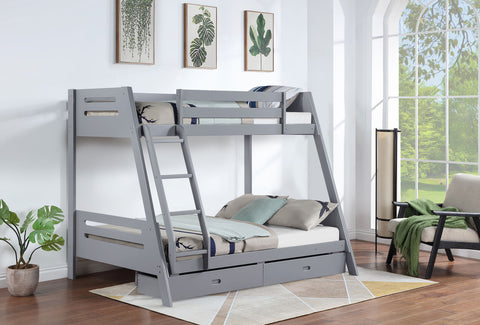 Sonoma 2-drawer Wood Twin Over Full Bunk Bed GreyGrey